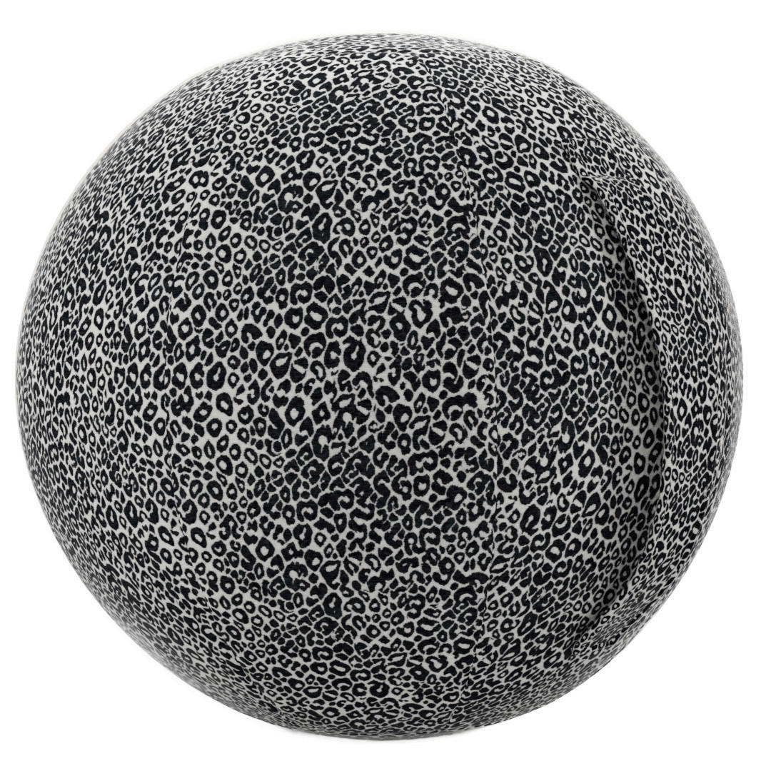 SITZBALL Plüsch Leoprint Schwarz, Weiß  - Schwarz/Weiß, Design, Textil (65cm) - Stylife