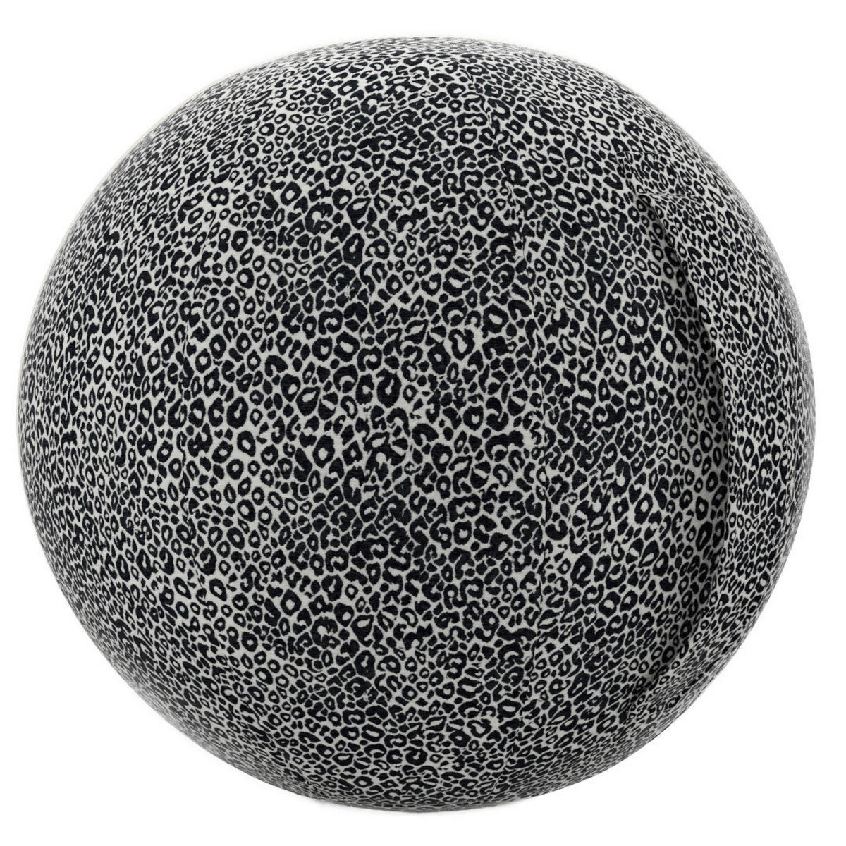 SITZBALL Plüsch Leoprint Schwarz, Weiß  - Schwarz/Weiß, Design, Textil (65cm) - Stylife