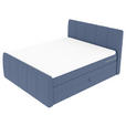 BOXSPRINGBETT 180/200 cm  in Blau  - Blau/Schwarz, KONVENTIONELL, Kunststoff/Textil (180/200cm) - Carryhome