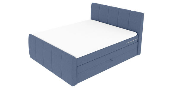 BOXSPRINGBETT 180/200 cm  in Blau  - Blau/Schwarz, KONVENTIONELL, Kunststoff/Textil (180/200cm) - Carryhome