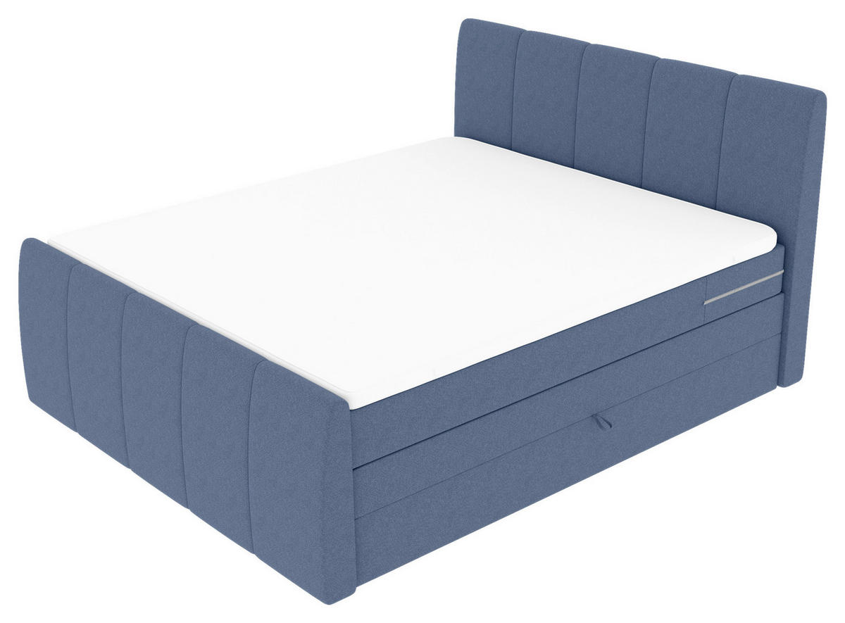 BOXSPRINGBETT 180/200 cm  in Blau  - Blau/Schwarz, Konventionell, Kunststoff/Textil (180/200cm) - Carryhome