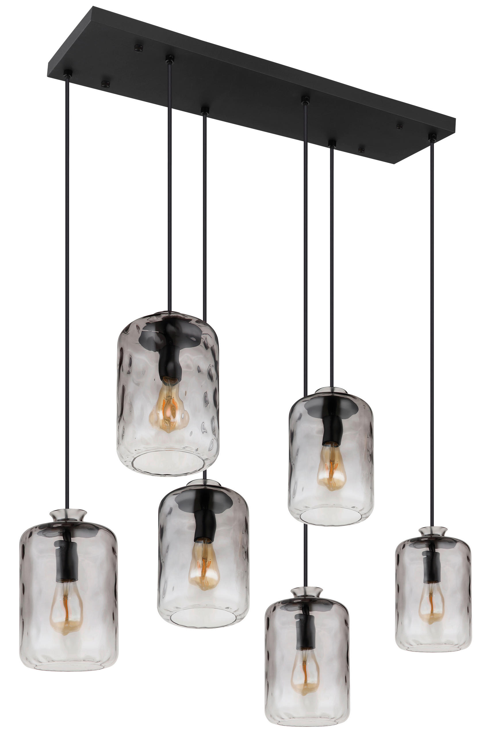HÄNGELEUCHTE 94,5/39/150 cm    - Klar/Schwarz, Design, Glas/Metall (94,5/39/150cm) - Globo