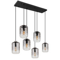 HÄNGELEUCHTE 94,5/39/150 cm    - Klar/Schwarz, Design, Glas/Metall (94,5/39/150cm) - Globo
