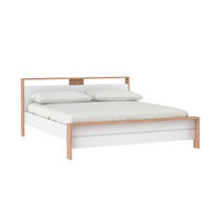 BETT 180/200 cm  in Eichefarben, Weiß  - Eichefarben/Weiß, KONVENTIONELL (180/200cm) - Boxxx