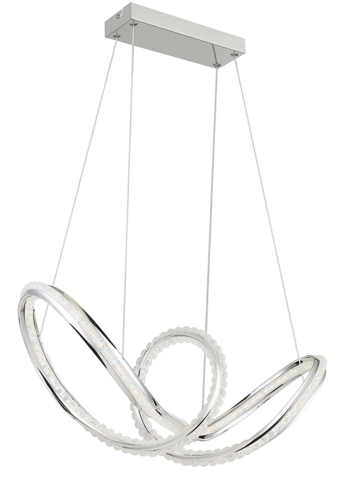 LED-HÄNGELEUCHTE 60/28/120 cm  - Klar/Chromfarben, Design, Kunststoff/Metall (60/28/120cm) - Globo