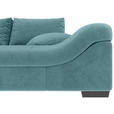 ECKSOFA Türkis Cord  inkl. Zierkissen, Rückenkissen, Rücken echt  - Türkis/Schwarz, KONVENTIONELL, Holz/Textil (202/298cm) - Carryhome