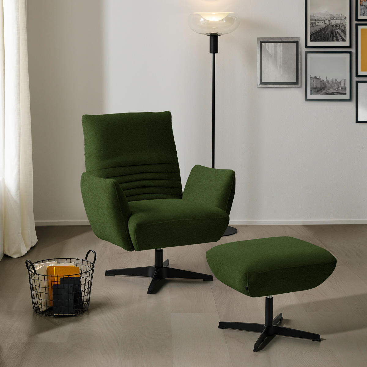 SESSEL in Teddystoff Dunkelgrün  - Dunkelgrün/Schwarz, Design, Textil/Metall (60/94/86cm) - Dieter Knoll