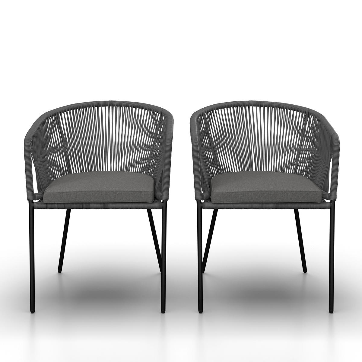 SET STOLICA ZA BAŠTU - tamnosiva, Moderno, metal/tekstil (56/78/59cm) - Bessagi Garden