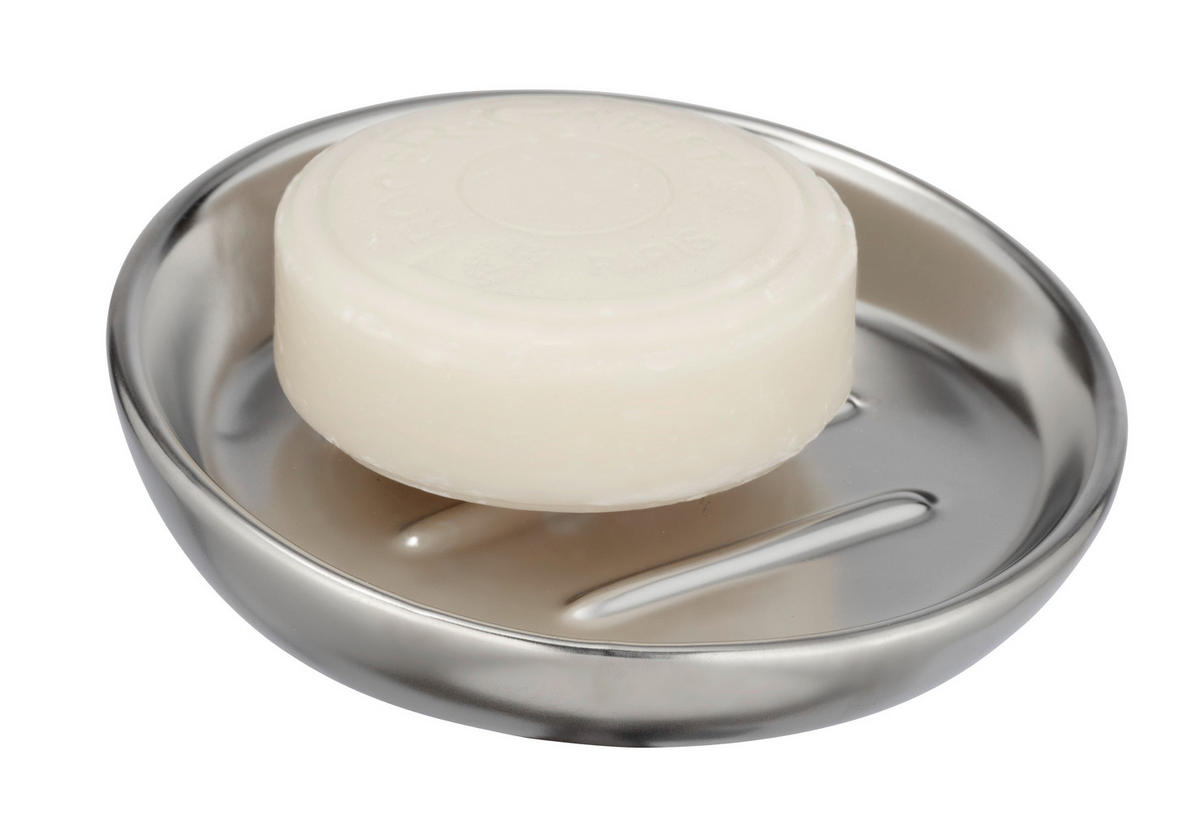 SEIFENSCHALE Keramik  - Chromfarben, Basics, Keramik (11,5/3/11,5cm) - Wenko