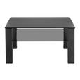 COUCHTISCH in Metall, Glas 80/80/42 cm  - Schwarz/Grau, Design, Glas/Metall (80/80/42cm) - Novel