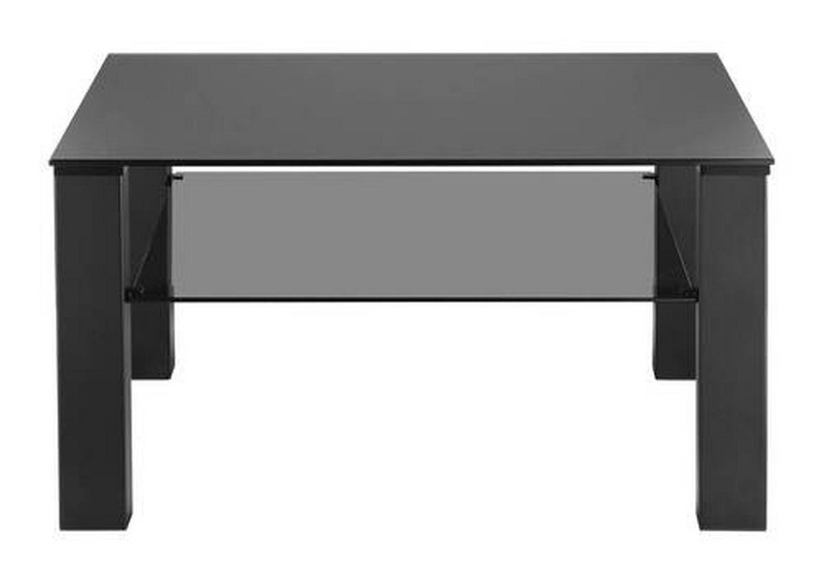 COUCHTISCH Rauchglas, Klarglas 80/80/42 cm quadratisch Grau, Schwarz  - Schwarz/Grau, Design, Glas/Metall (80/80/42cm) - Novel