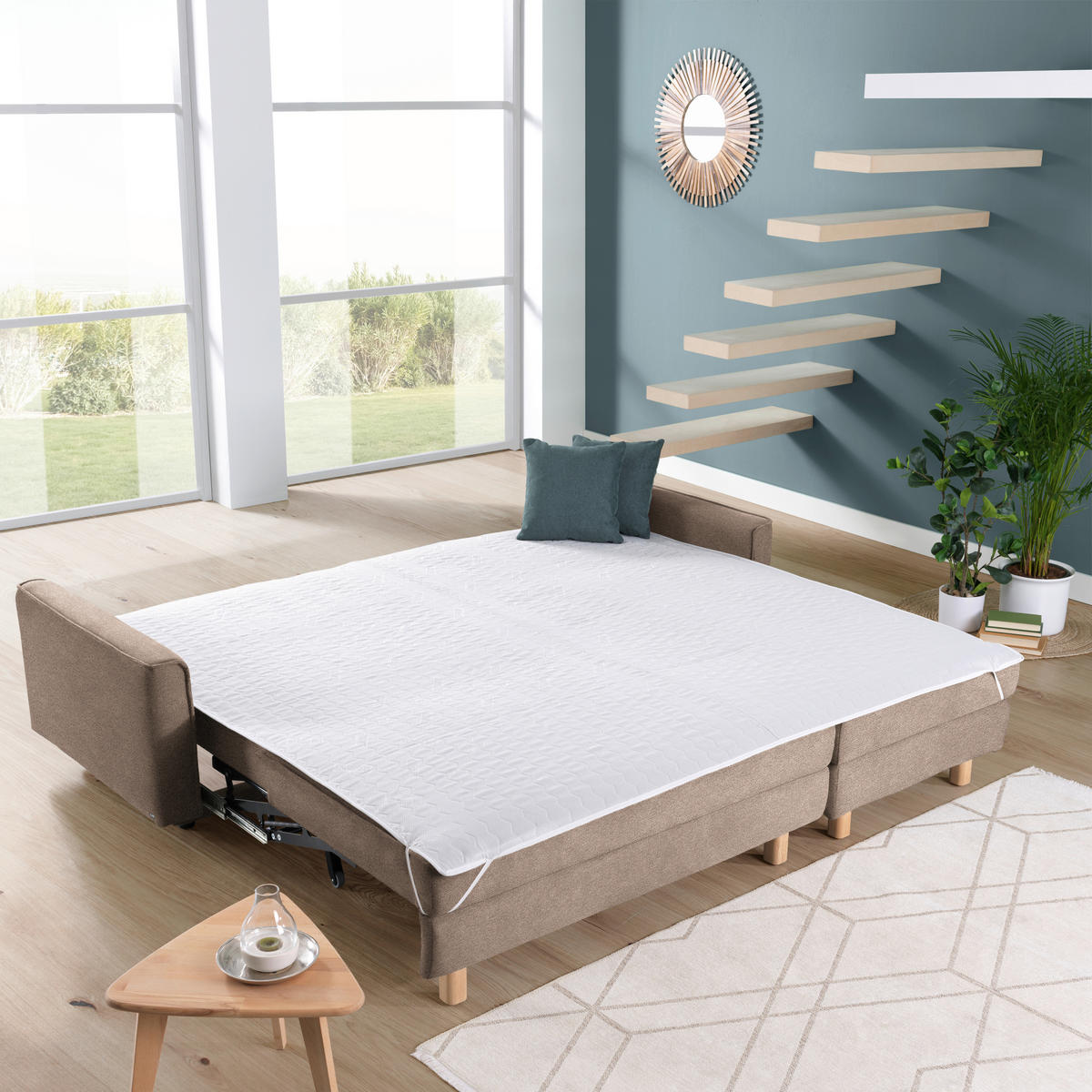 ECKSOFA in Chenille Braun  237/170 cm  - Eichefarben/Braun, KONVENTIONELL, Holz/Textil (237/170cm) - Sedda