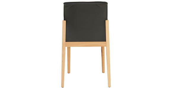 STUHL in Holz, Leder Buchefarben, Grau - Buchefarben/Grau, Natur, Leder/Holz (50/88/55cm) - Valnatura