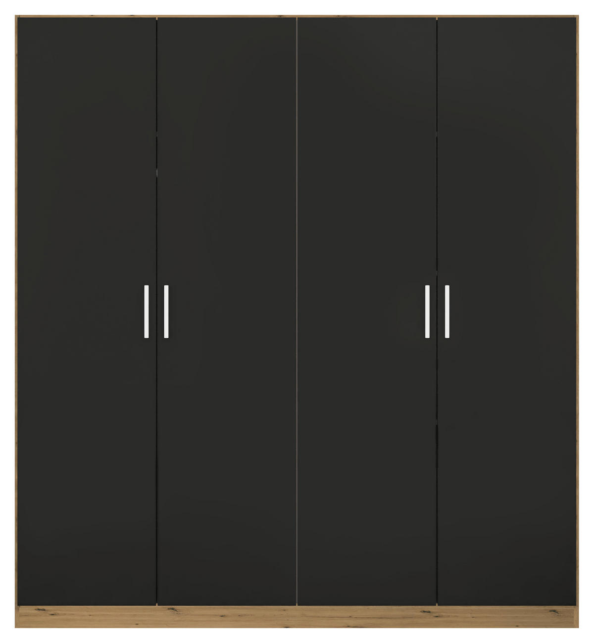 DREHTÜRENSCHRANK in Eiche Artisan, Grau  - Chromfarben/Eiche Artisan, Modern, Holzwerkstoff/Kunststoff (181/197/54cm) - Rauch Möbel