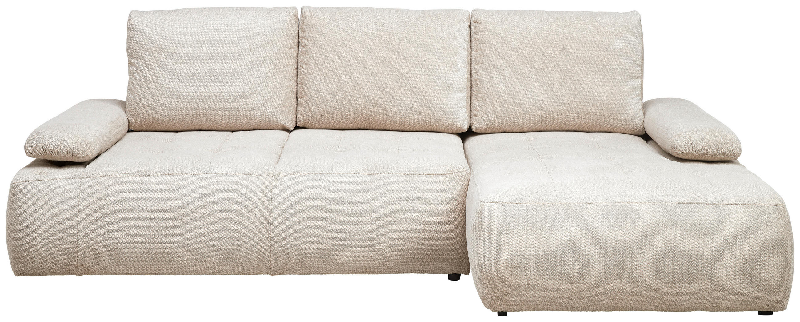 ECKSOFA Naturfarben Webstoff  - Schwarz/Naturfarben, KONVENTIONELL, Kunststoff/Textil (282/162cm) - Carryhome