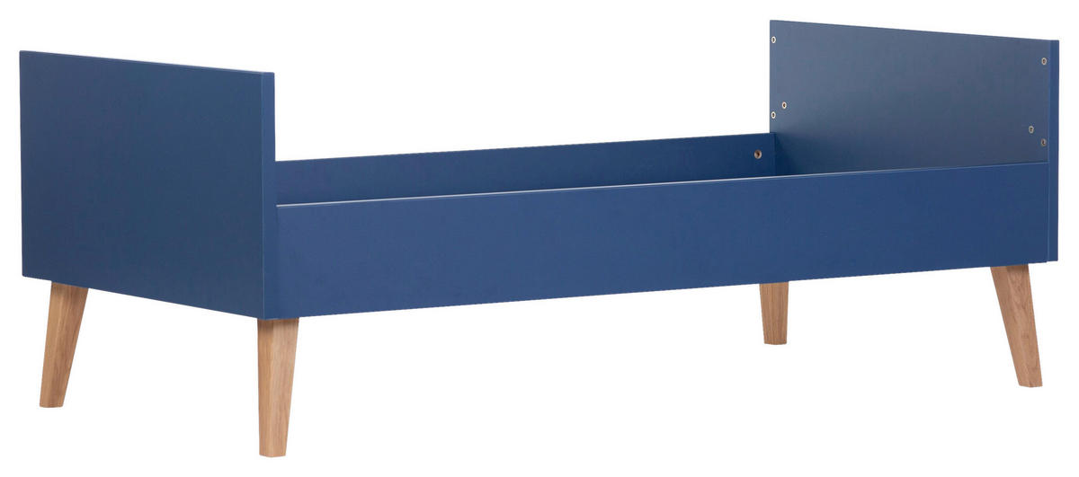 GITTERBETT Bold Blue 2in1  - Blau, KONVENTIONELL, Holzwerkstoff/Kunststoff (145/75/90cm) - Childhome