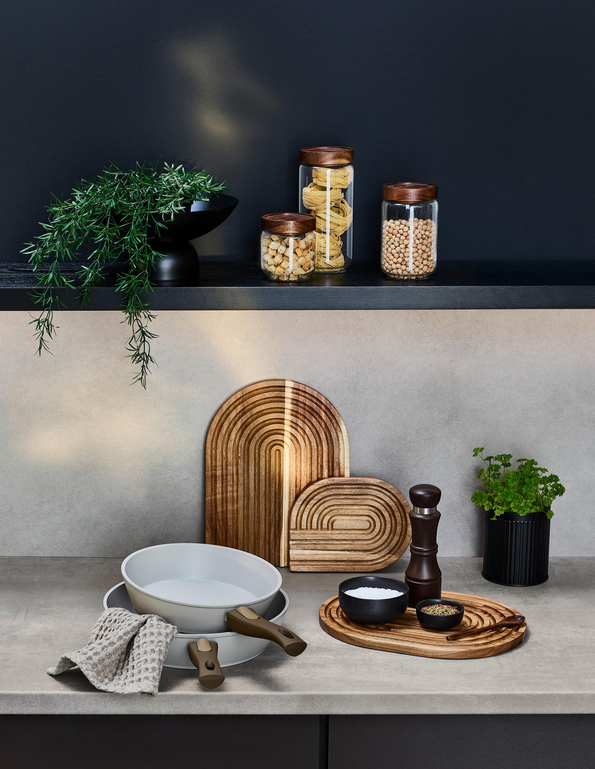 PONEV 24/6 cm keramična prevleka  - krem barve/rjava, Basics, kovina/umetna masa (24/6cm) - Homeware Profession.