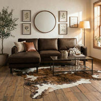 ECKSOFA Dunkelbraun Echtleder Lederlook Rücken echt  - Dunkelbraun, Design, Leder/Textil (166/238cm) - Livetastic