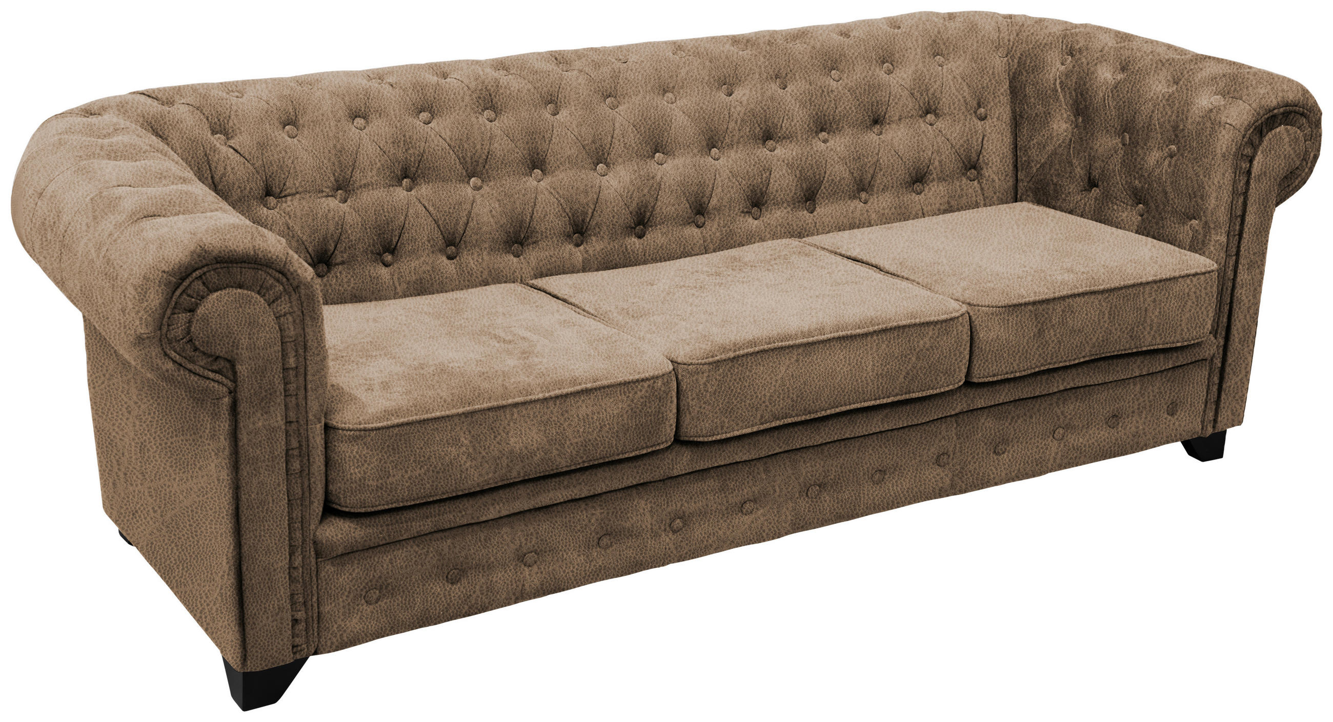 Livetastic POHOVKA CHESTERFIELD, dřevo, textil, kompozitní dřevo, světle hnědá