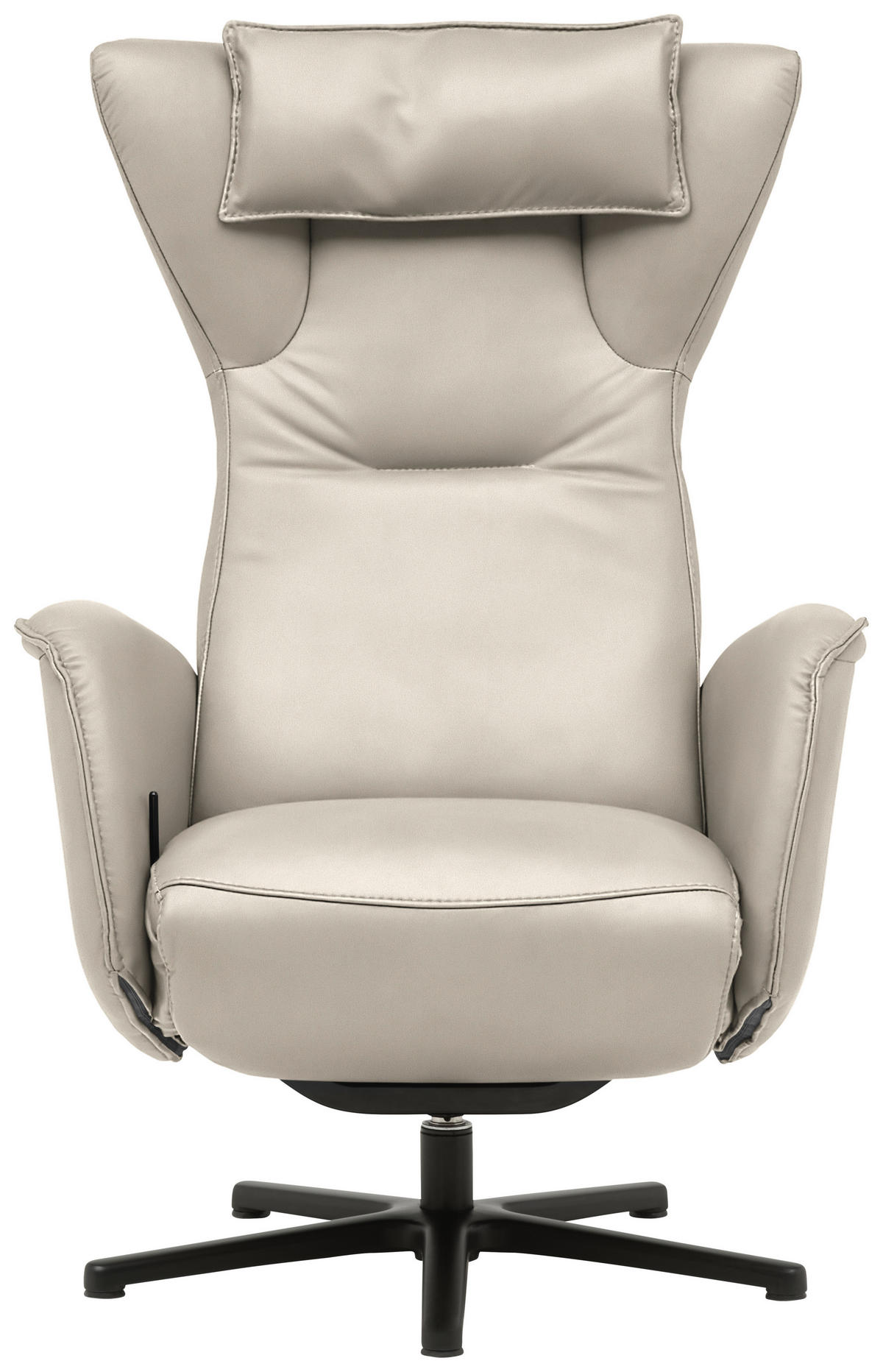RELAXSESSEL Leder Kaschmir  - Kaschmir/Schwarz, Design, Leder/Metall (75/106/86cm) - Valdera