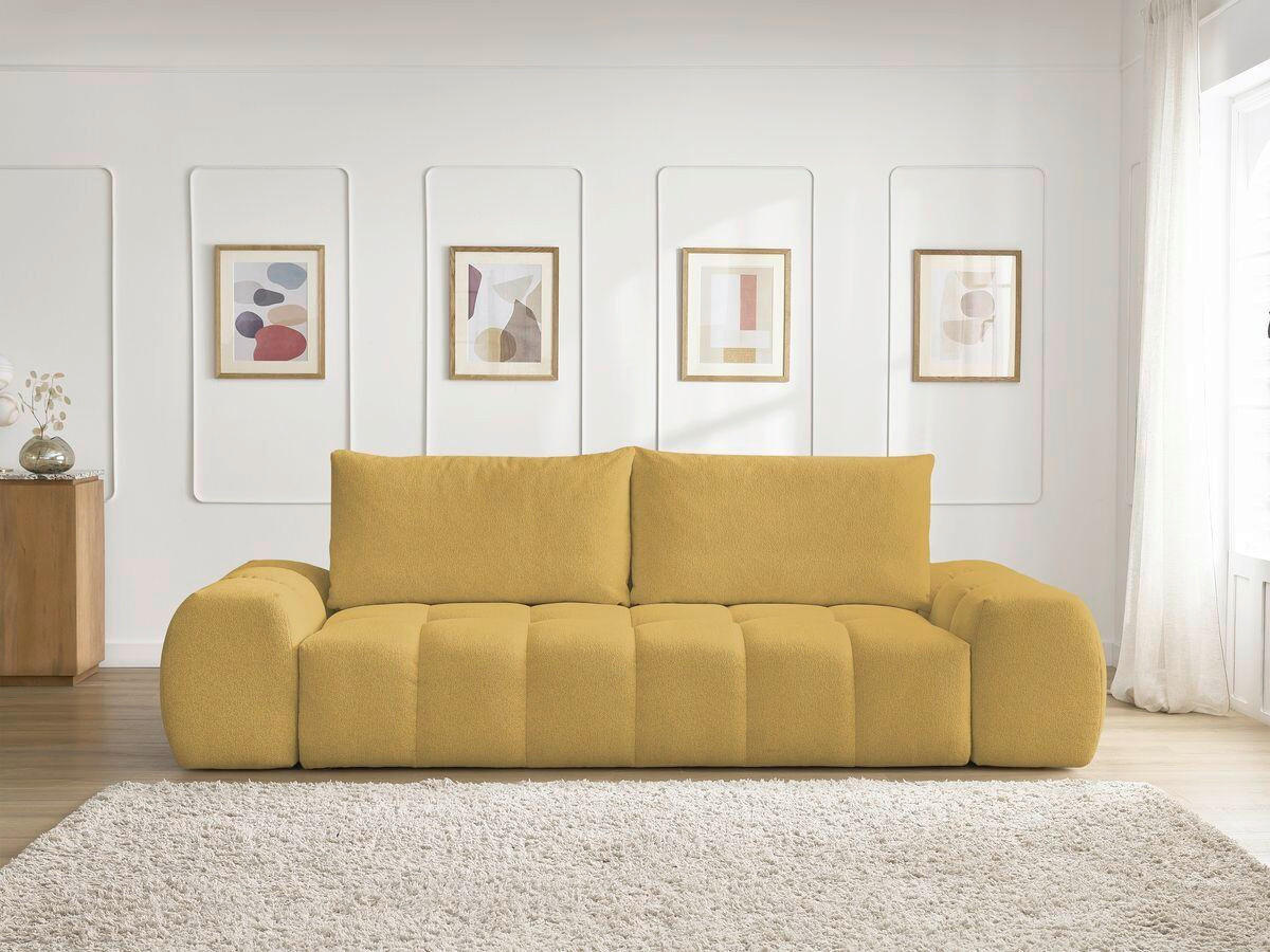 SCHLAFSOFA Flachgewebe Gelb  - Gelb/Schwarz, MODERN, Kunststoff/Textil (278/115/90cm) - Livetastic