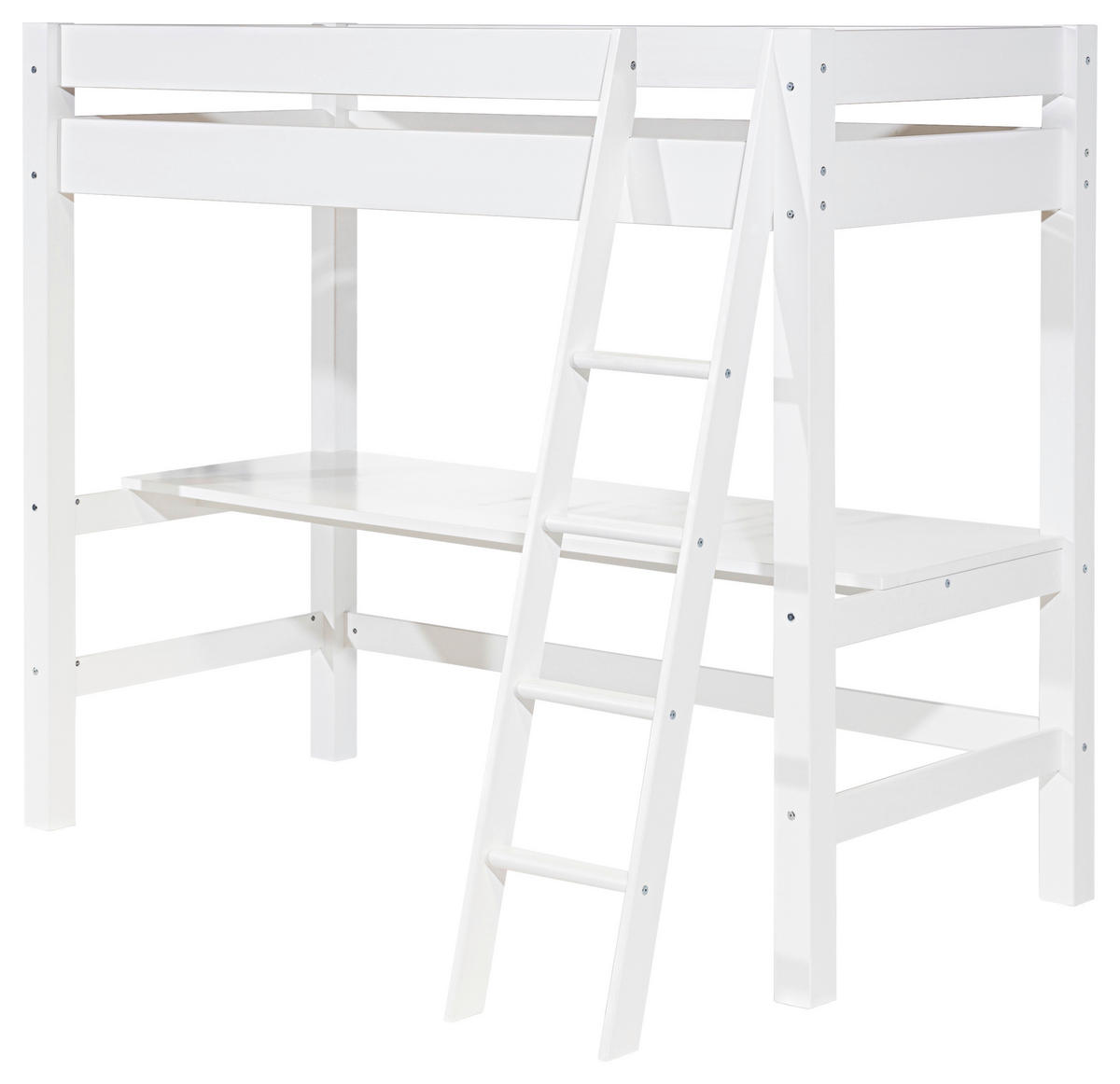 Pat Înalt 90/200 cm  - alb/culoare natur, Lifestyle, lemn (90/200cm) - MID.YOU