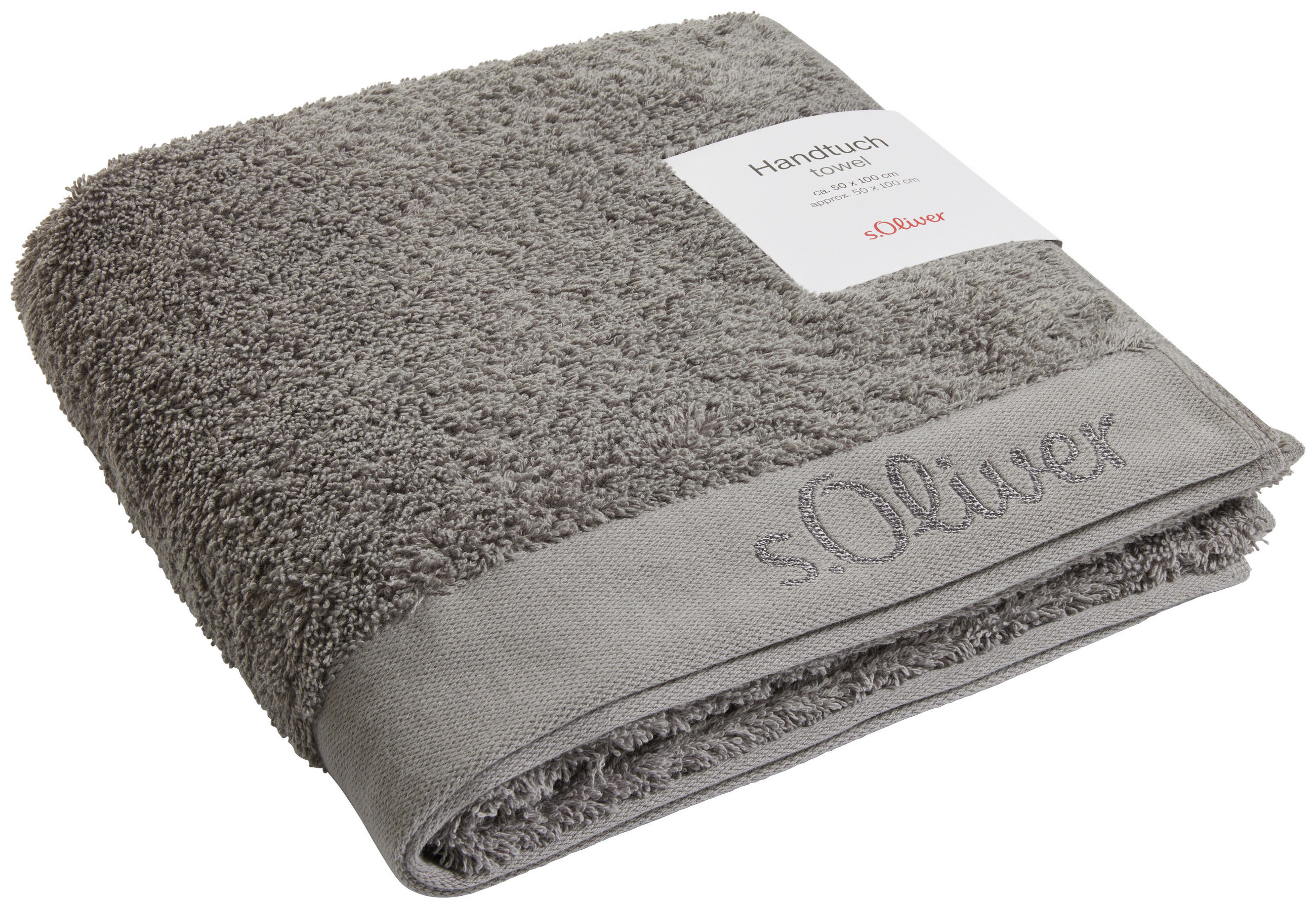 RUČNÍK, 50/100 cm, šedá - šedá, Trend, textil (50/100cm) - S. Oliver