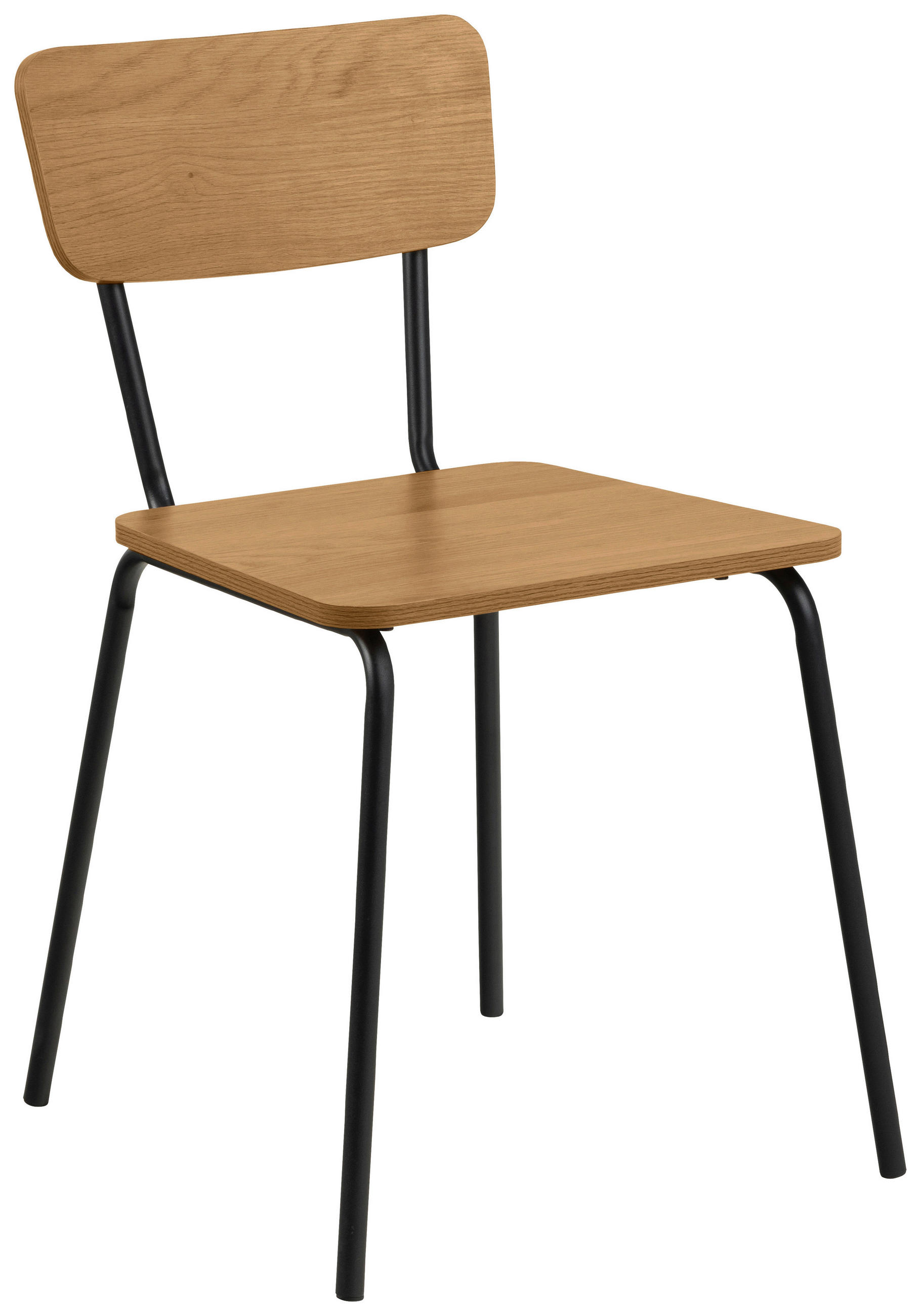 STUHL  in Kunststoff Dekorfolie  - Eichefarben/Schwarz, Trend, Kunststoff/Metall (52,5/75/45,6cm) - MID.YOU