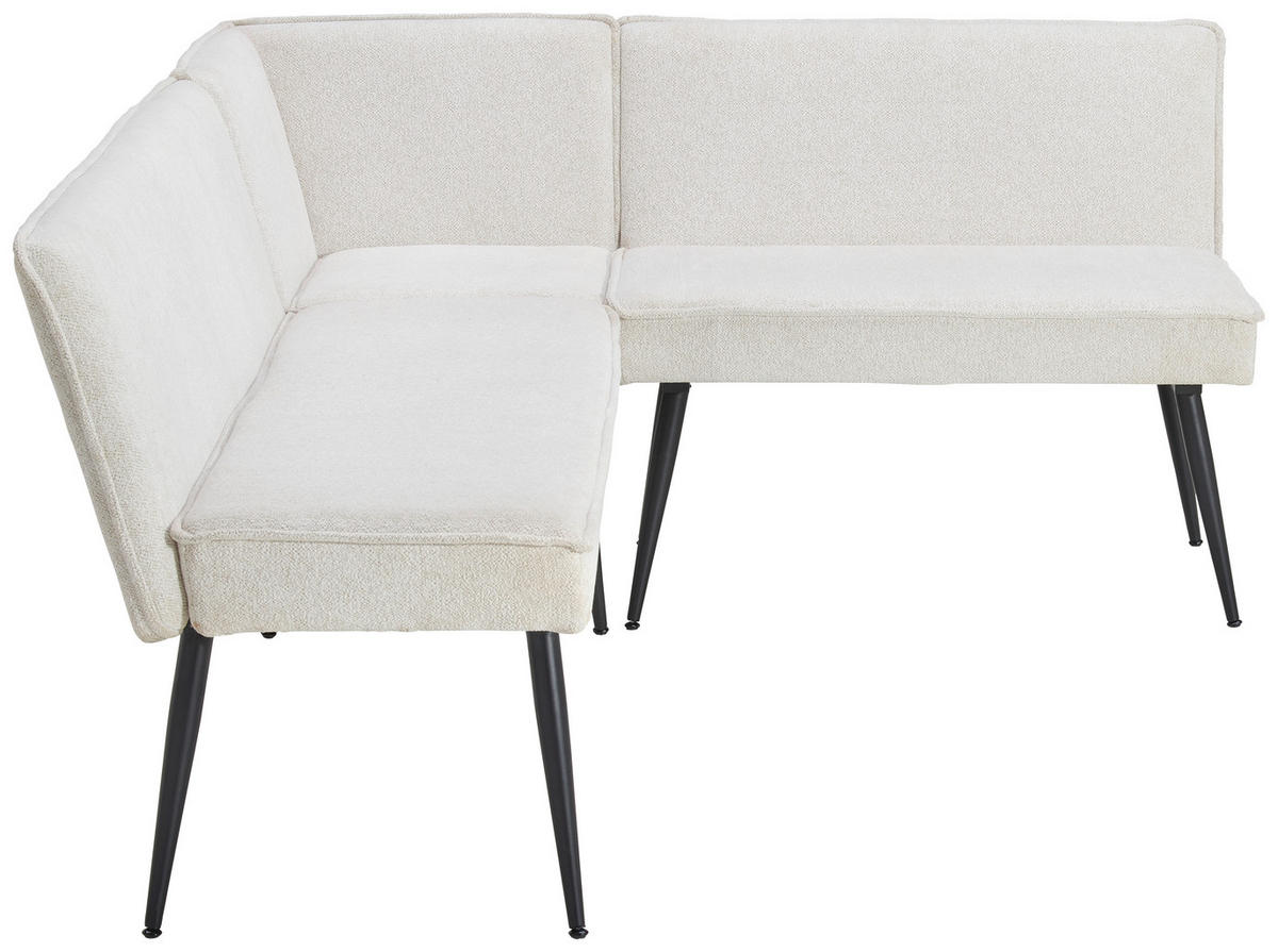 ECKBANK in Metall, Textil Beige  - Beige/Schwarz, Lifestyle, Textil/Metall (195/157cm) - MID.YOU