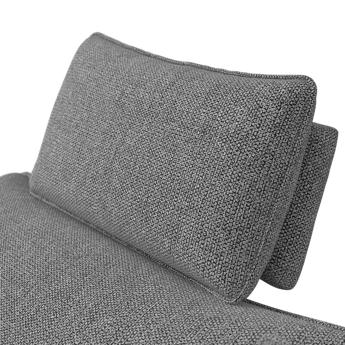 3-SITZER-SOFA  in Chenille Grau Modern  - Schwarz/Grau, KONVENTIONELL, Textil/Metall (184/90/92cm) - Elegando