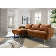 ECKSOFA Rostfarben Flachgewebe  - Rostfarben/Buchefarben, KONVENTIONELL, Holz/Textil (144/230cm) - Carryhome