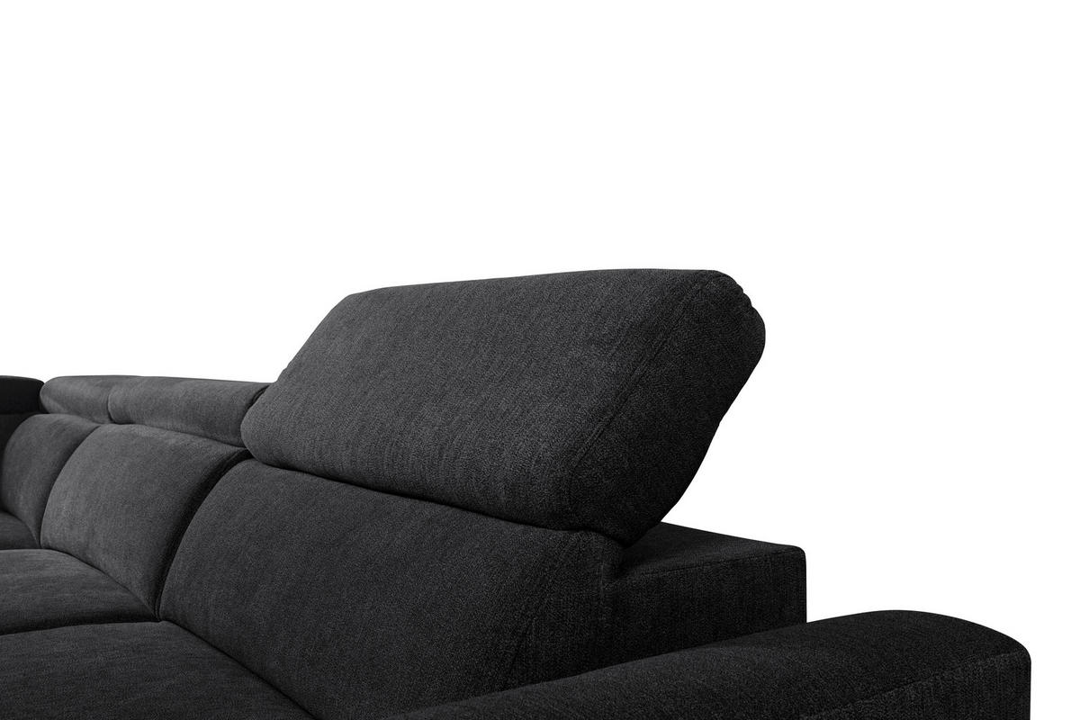 ECKSOFA in Velours Schwarz  - Schwarz, Konventionell, Textil/Metall (217/255cm) - MID.YOU