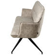 SITZBANK 203,5/87/64 cm Mikrofaser Schwarz, Taupe  - Taupe/Schwarz, Design, Textil/Metall (203,5/87/64cm) - Novel