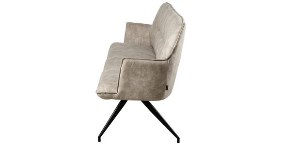 SITZBANK 203,5/87/64 cm Mikrofaser Schwarz, Taupe  - Taupe/Schwarz, Design, Textil/Metall (203,5/87/64cm) - Novel