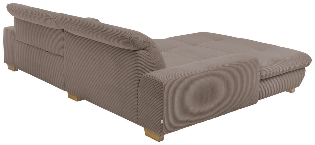 ECKSOFA Greige Cord  - Greige/Eichefarben, Design, Holz/Textil (198/276cm) - SetOne by Musterring