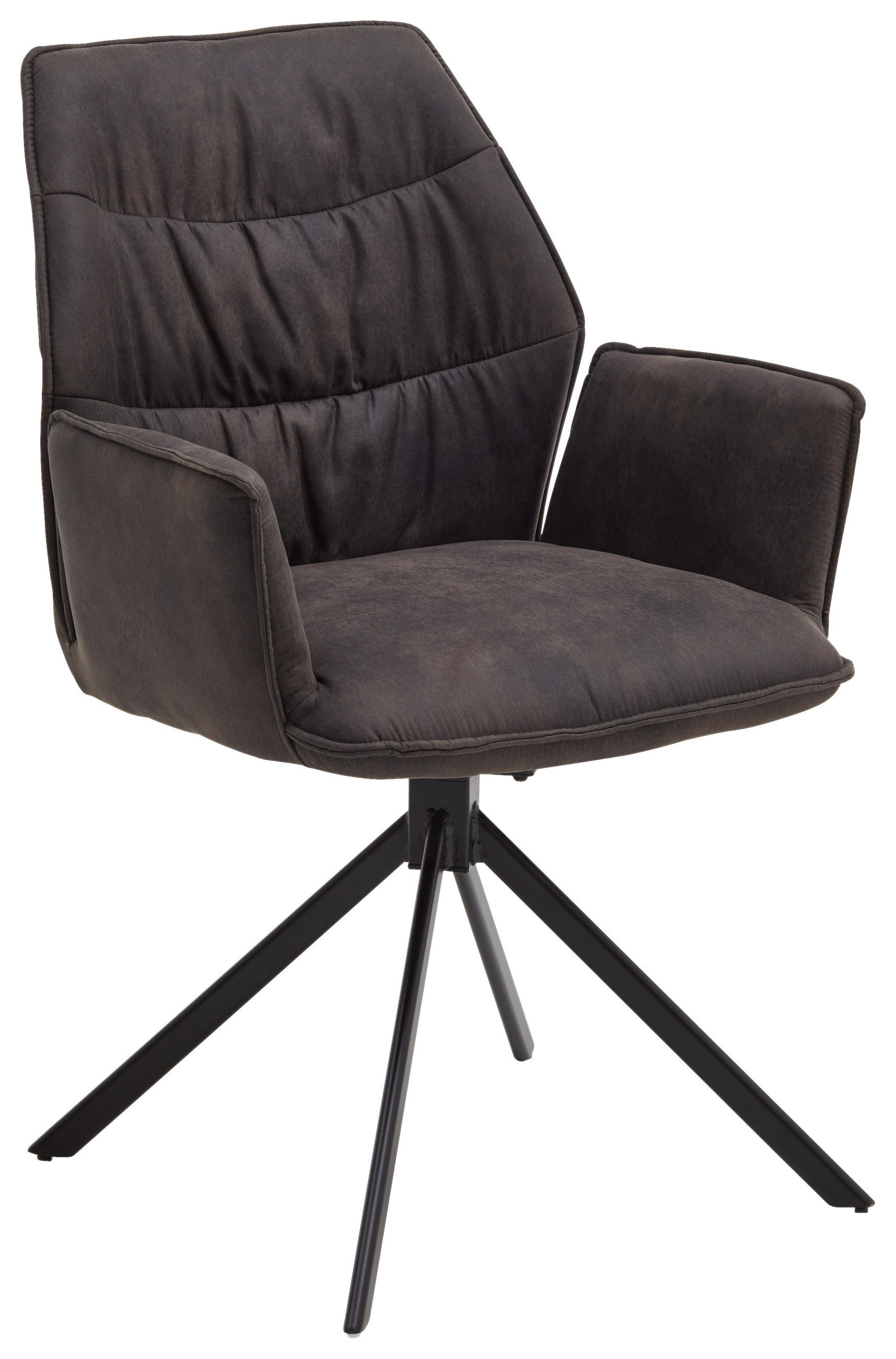 ARMLEHNSTUHL  in Mikrofaser  - Anthrazit/Schwarz, Design, Textil/Metall (60/90/64cm) - Valdera