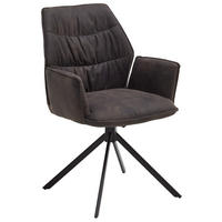 ARMLEHNSTUHL  in Mikrofaser  - Anthrazit/Schwarz, Design, Textil/Metall (60/90/64cm) - Valdera