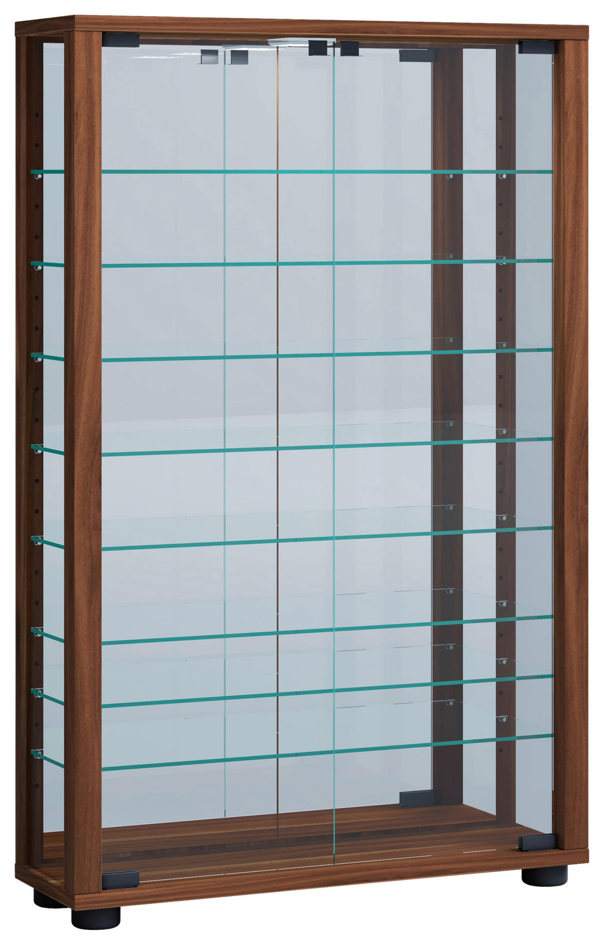 HÄNGEVITRINENussbaumfarben  - Nussbaumfarben/Schwarz, Modern, Glas/Holzwerkstoff (59/91,3/18cm) - MID.YOU