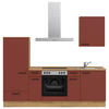 KÜCHENLEERBLOCK 240 cm   in Rot, Eichefarben  - Eichefarben/Rot, MODERN, Holzwerkstoff/Metall (240cm) - Nobilia