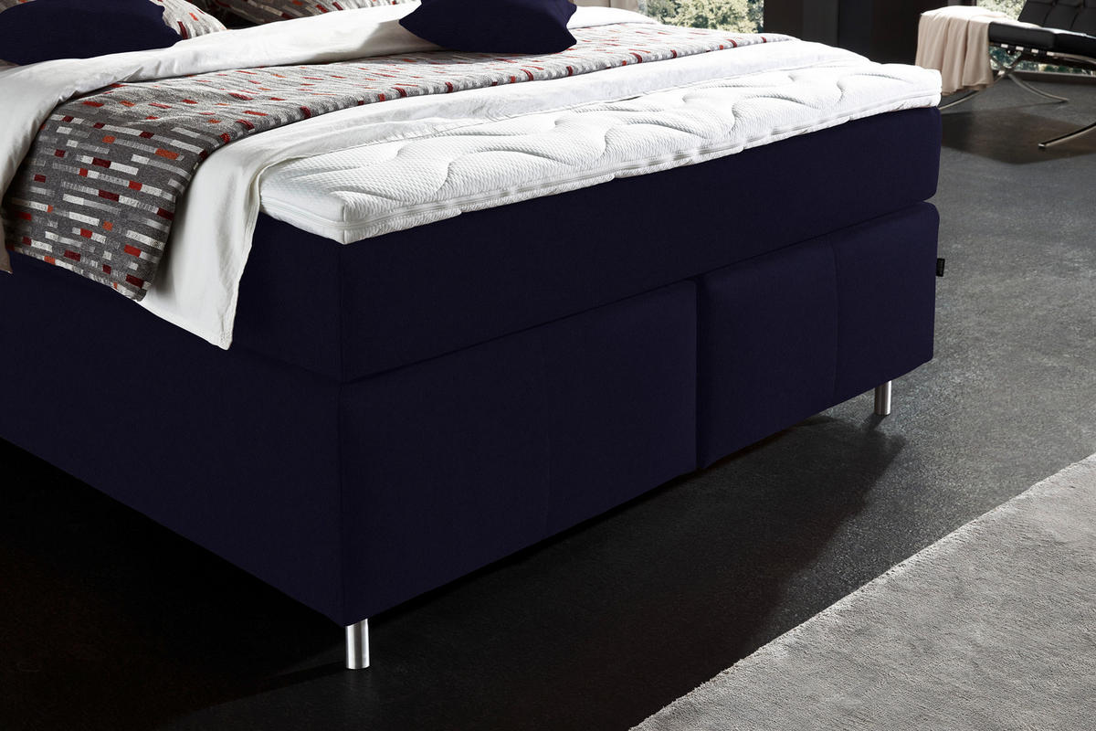 BOXSPRINGBETT 140/200 cm  in Schwarz  - Alufarben/Schwarz, KONVENTIONELL, Textil/Metall (140/200cm) - Dieter Knoll