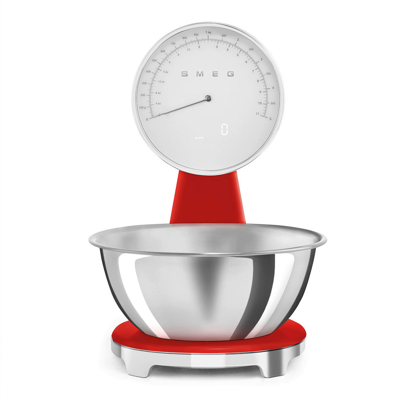 ELEKTRISCHE KÜCHENWAAGE 50's Style  - Rot, Trend, Kunststoff (18/31.5/25cm) - SMEG