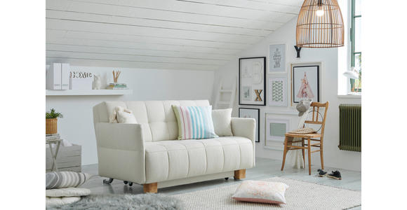 SCHLAFSOFA Juice in Flachgewebe Dunkelblau  - Naturfarben/Dunkelblau, Design, Holz/Textil (145/92/102cm) - Novel