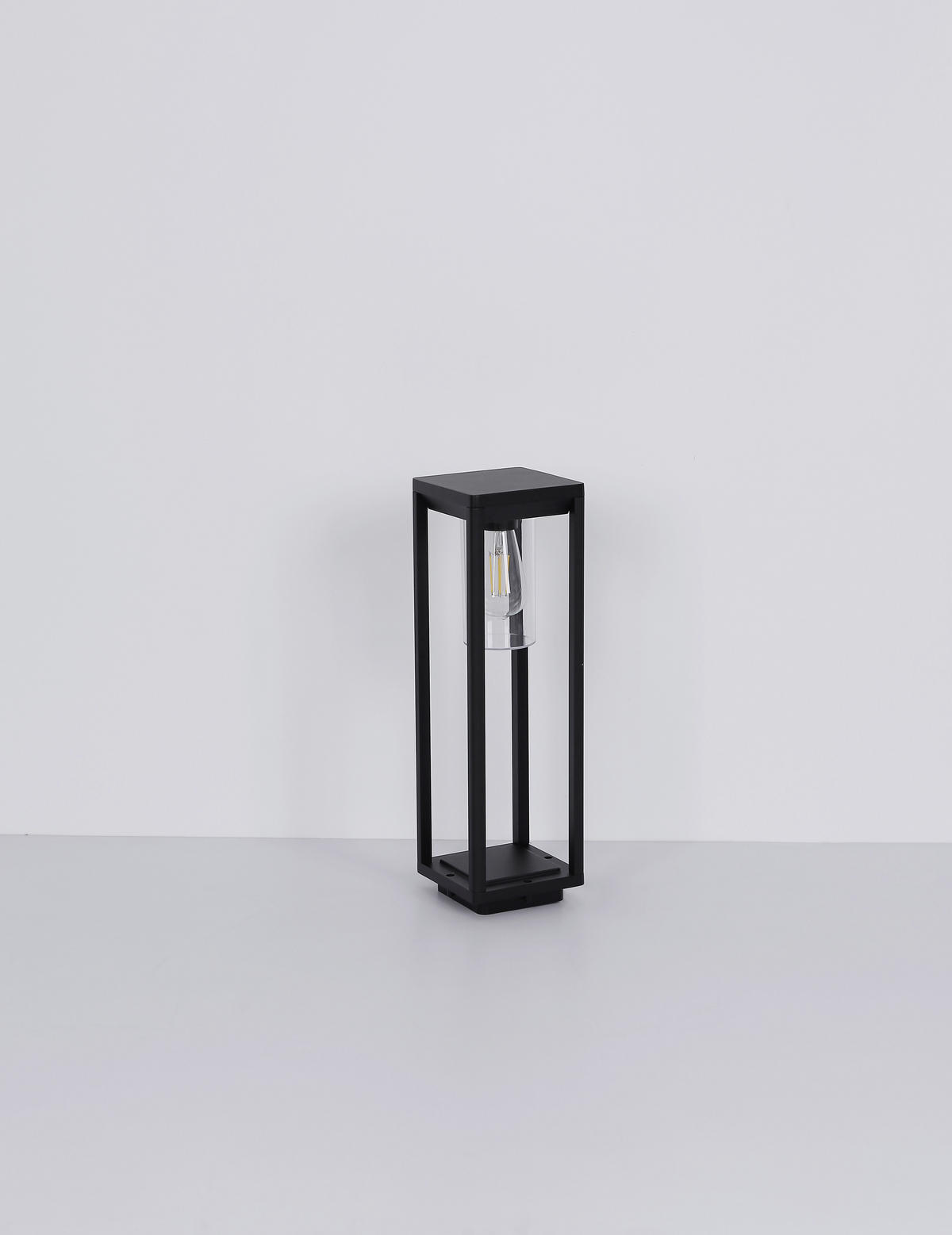 WEGELEUCHTE - Klar/Schwarz, Basics, Kunststoff/Metall (15/15/50cm) - Globo