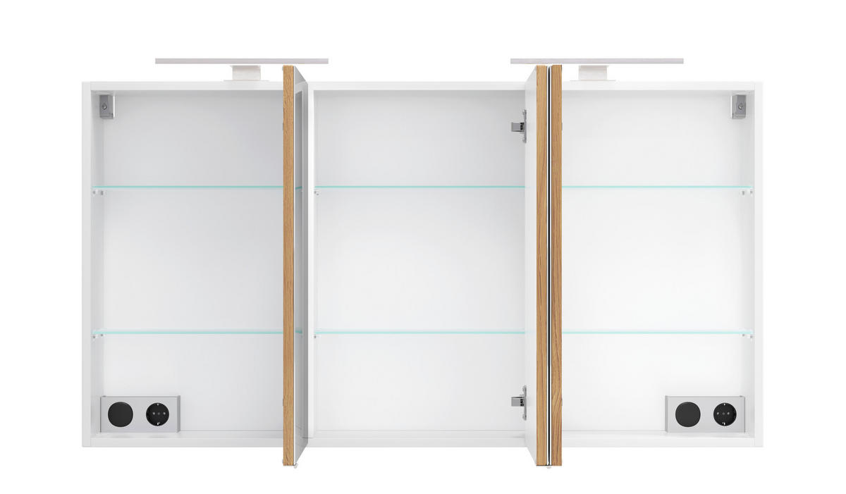 BADEZIMMER  in 120 cm  - Wildeiche/Schwarz, Trend, Glas/Holzwerkstoff (120cm) - Held