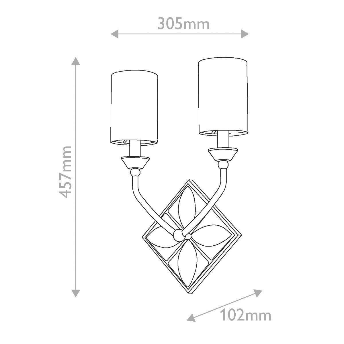 WANDLEUCHTE Quintiesse 45,7/30,5/10,2 cm  - Messingfarben, KONVENTIONELL, Glas/Textil (45,7/30,5/10,2cm) - Elstead Lighting