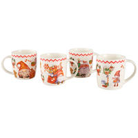 KAFFEEBECHER  325 ml   - Rot/Weiß, LIFESTYLE, Keramik (8,5/9,1cm) - X-Mas