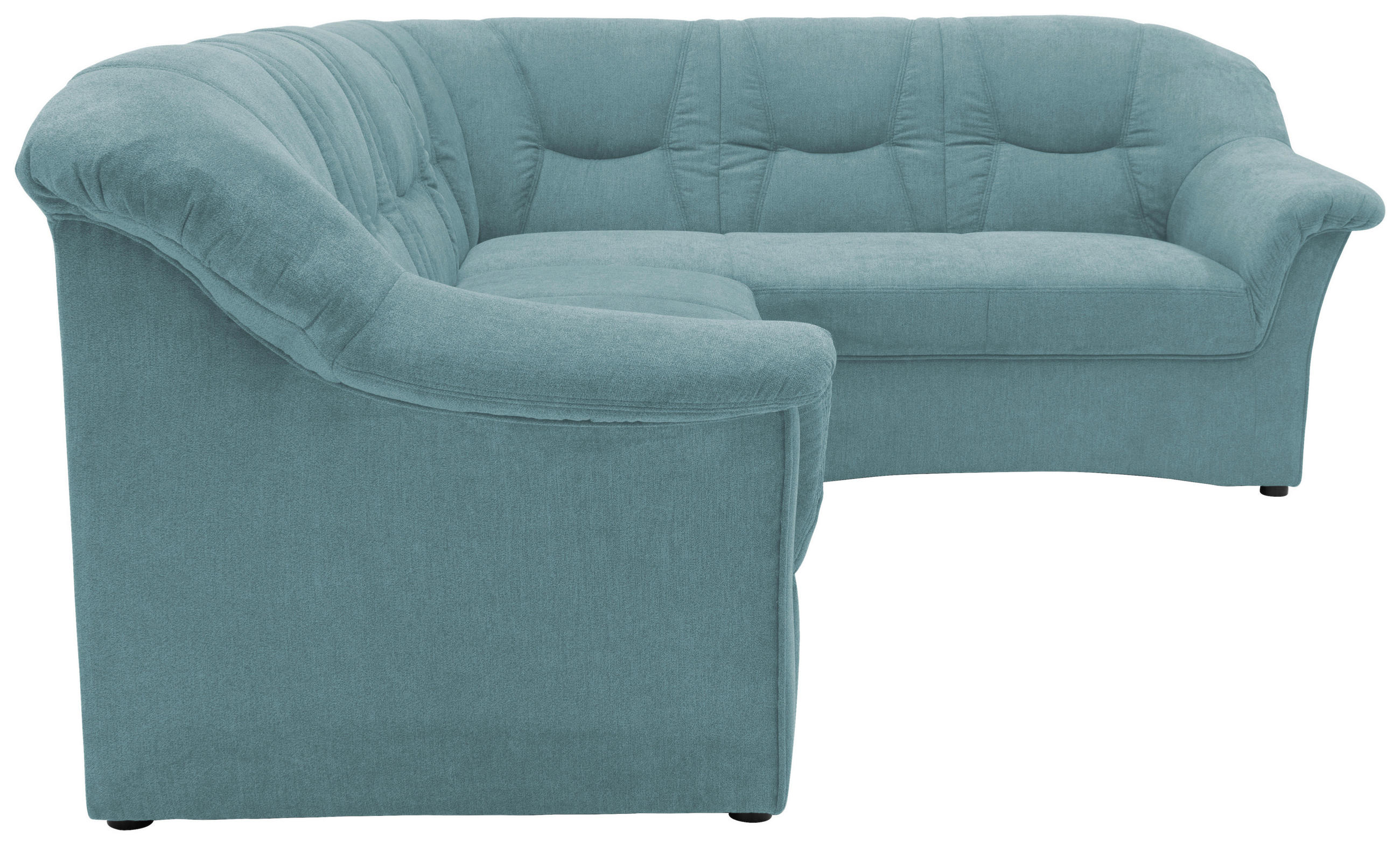 ECKSOFA Petrol Mikrofaser  - Petrol/Schwarz, KONVENTIONELL, Kunststoff/Textil (240/190cm) - MID.YOU