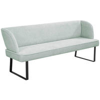 SITZBANK 185/91/66 cm Webstoff Schwarz, Türkis  - Türkis/Schwarz, Design, Textil/Metall (185/91/66cm) - Novel