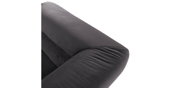 BIGSOFA in Samt Anthrazit  - Anthrazit/Schwarz, KONVENTIONELL, Kunststoff/Textil (240/73/100cm) - Carryhome