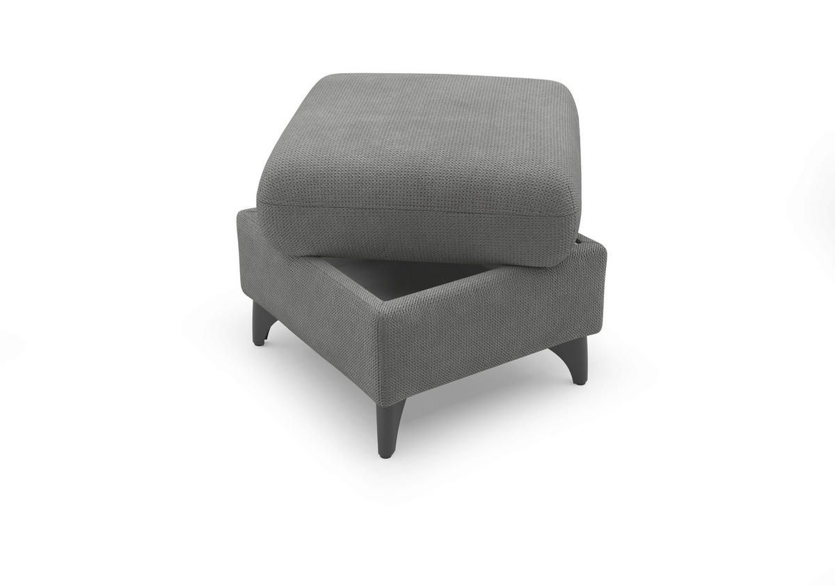 HOCKER in Textil Grau  - Schwarz/Grau, KONVENTIONELL, Textil/Metall (58/48/58cm) - Sit & More